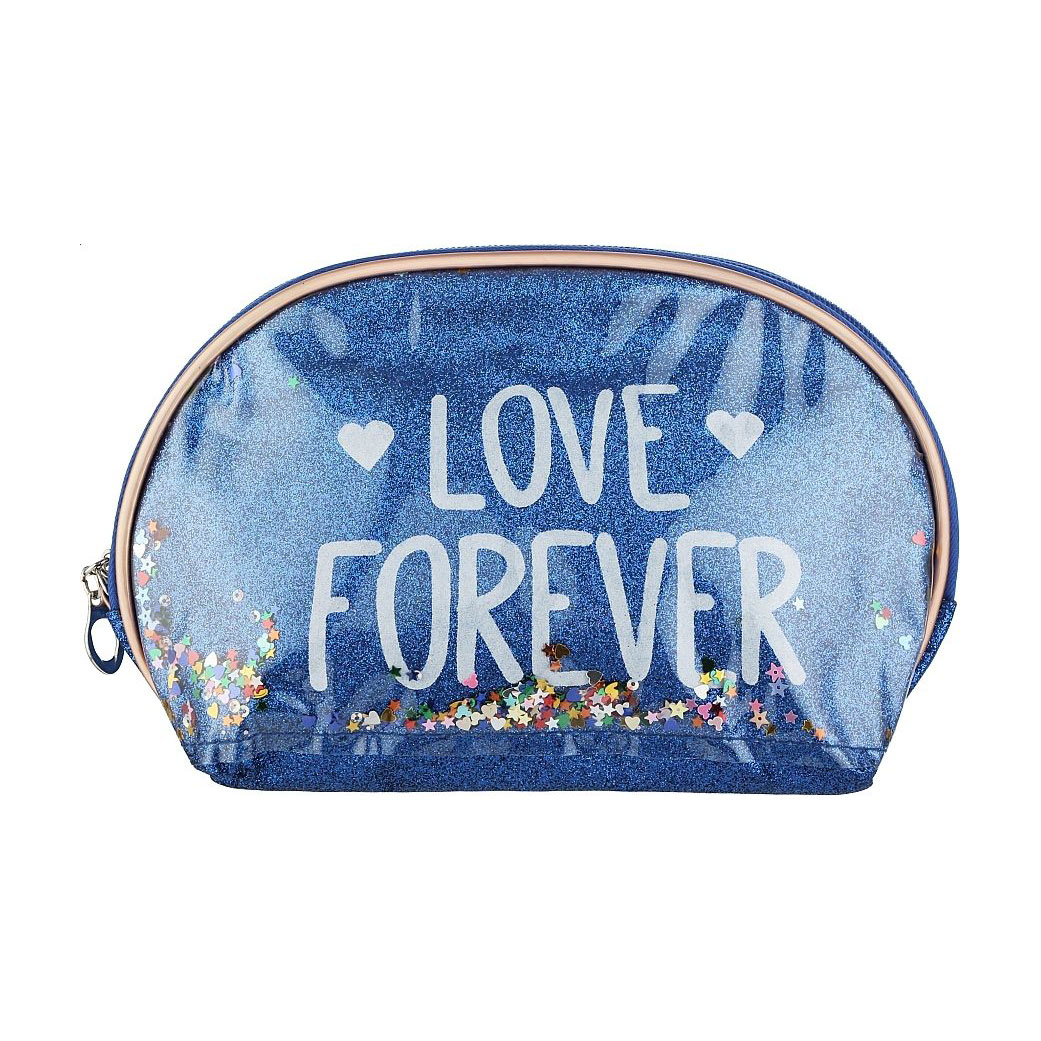 Косметичка Cosmo Shop Love Forever овал, 23*14.7*6.5 см, синя, 1 шт (CS1136A)
